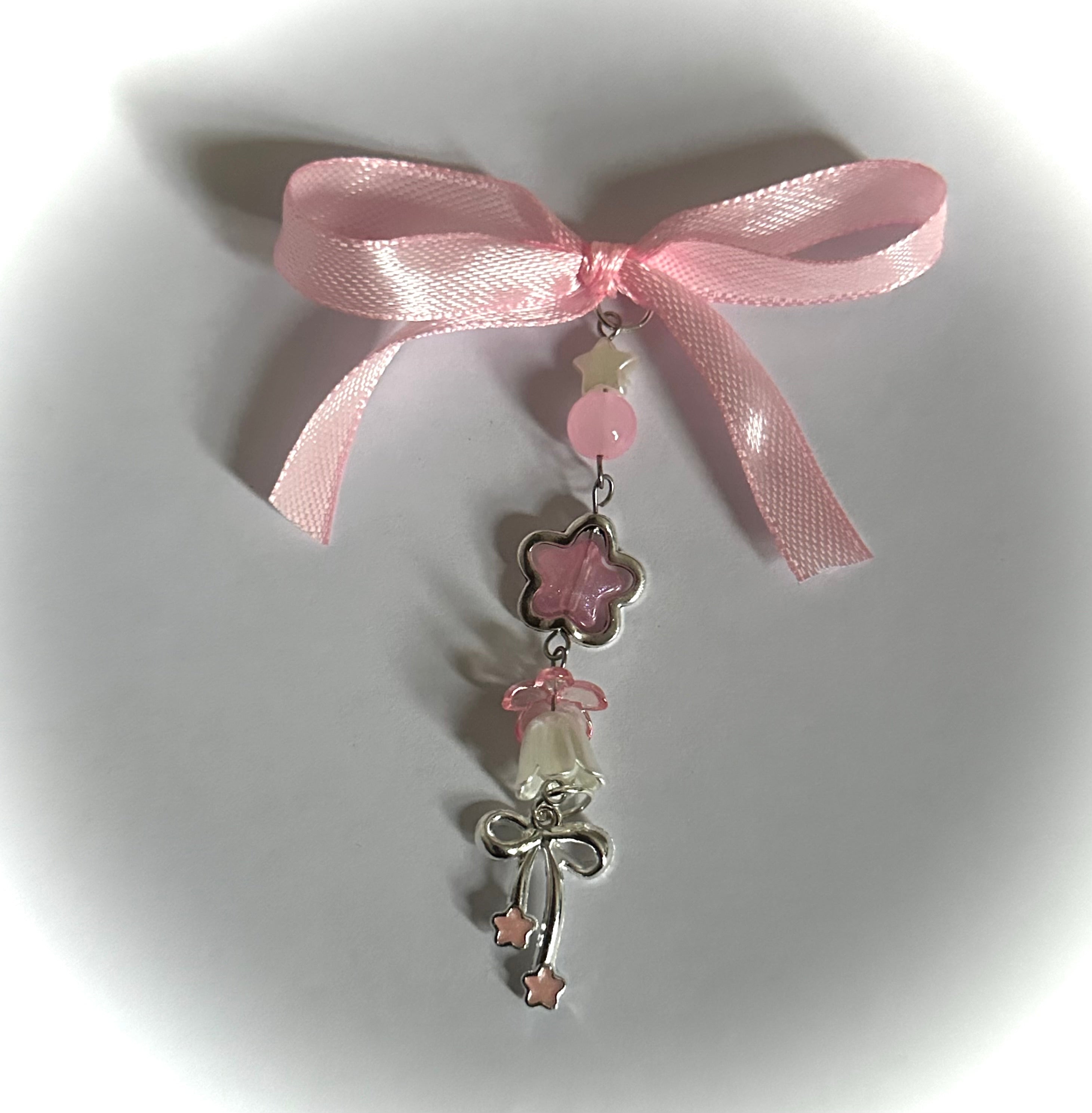 Pink angel bow charm 🪽